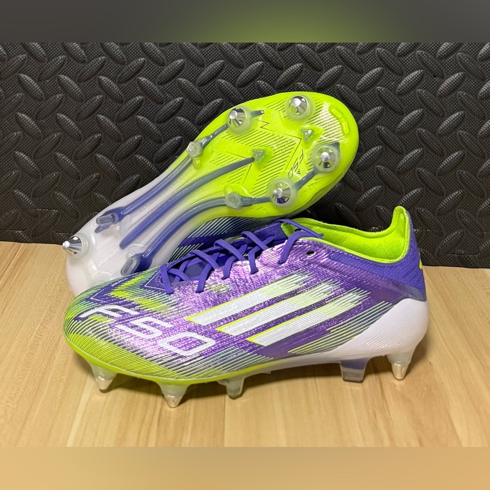 adidas F50 Elite SG Soccer Cleats Purple Green JH7633 Mens Size‎ 5